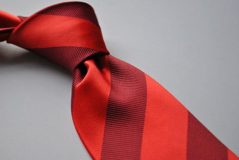 dark and bright red barber striped tie